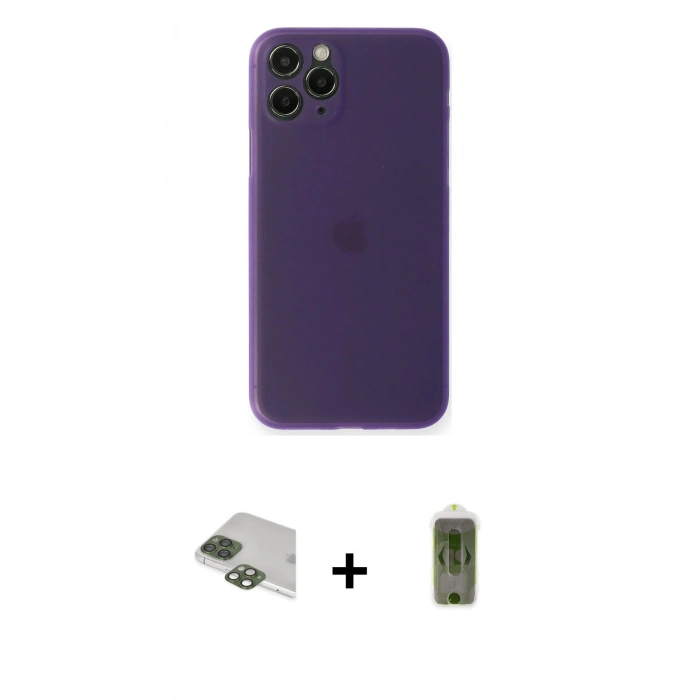MARSİLYAN™- iPhone 11 Pro Max Kılıf Yadigar Yansıma Serisi - Siyah Joko Magic 5D Hayalet Cam + Pers Alüminyum Kamera Lens - YL