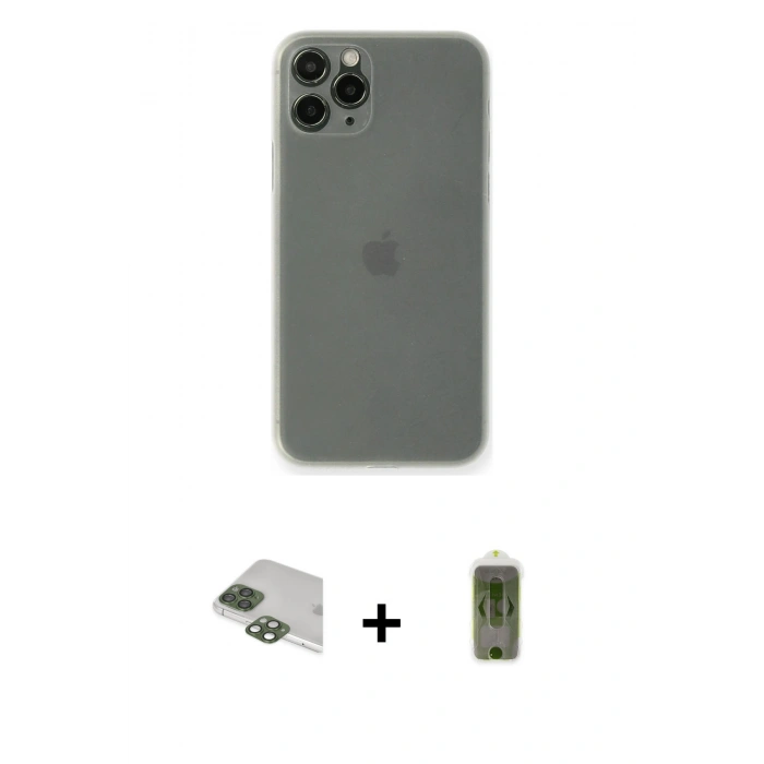 MARSİLYAN™- iPhone 11 Pro Max Kılıf Yadigar Yansıma Serisi - Siyah Joko Magic 5D Hayalet Cam + Pers Alüminyum Kamera Lens - YL