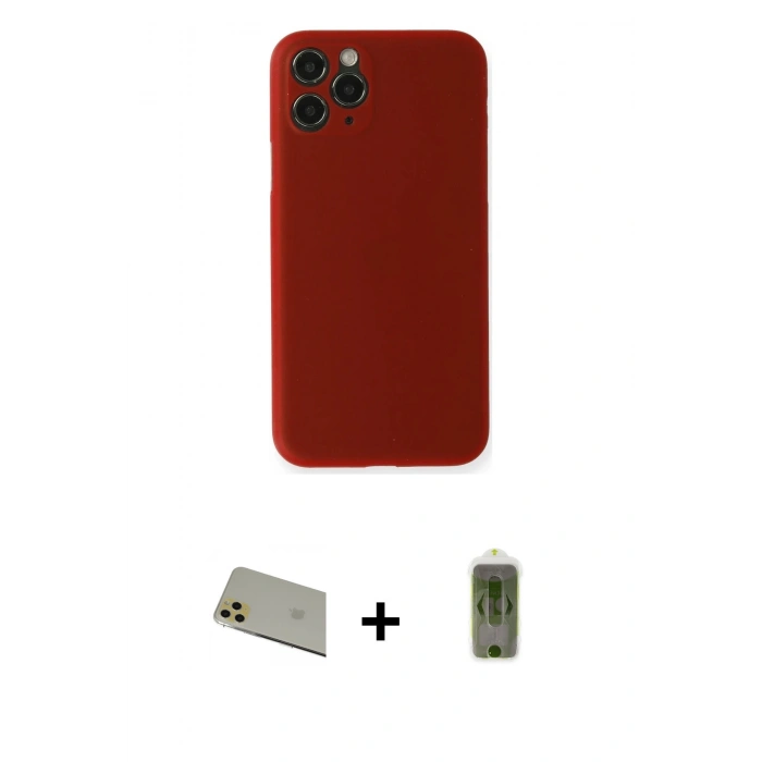MARSİLYAN™- iPhone 11 Pro Max Kılıf Yadigar Yansıma Serisi - Siyah Joko Magic 5D Hayalet Cam + Rainbow Kamera Lens Koruma Cam - GD