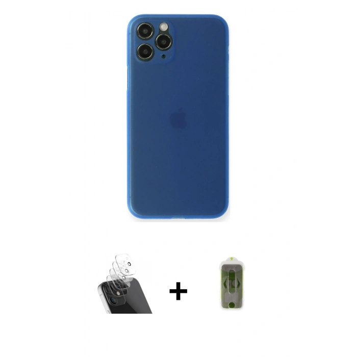 MARSİLYAN™- iPhone 11 Pro Max Kılıf Yadigar Yansıma Serisi - Siyah Joko Magic 5D Hayalet Cam + Kamera Lens Koruma Cam - SF
