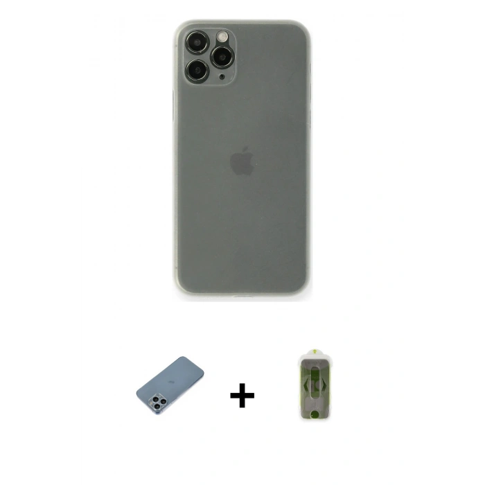 MARSİLYAN™- iPhone 11 Pro Max Kılıf Yadigar Yansıma Serisi - Siyah Joko Magic 5D Hayalet Cam + Shine Kamera Lens Koruma Cam - SABE