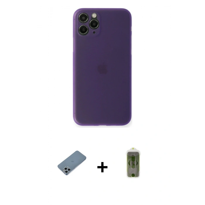 MARSİLYAN™- iPhone 11 Pro Max Kılıf Yadigar Yansıma Serisi - Siyah Joko Magic 5D Hayalet Cam + Shine Kamera Lens Koruma Cam - SABE