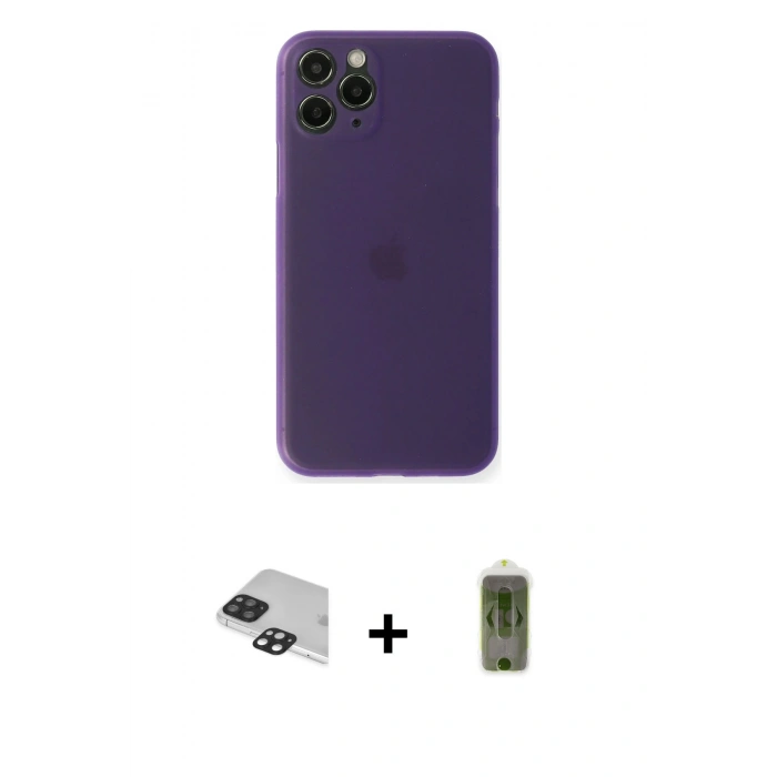 MARSİLYAN™- iPhone 11 Pro Max Kılıf Yadigar Yansıma Serisi - Siyah Joko Magic 5D Hayalet Cam + Siyah Pers Alüminyum Kamera Lens