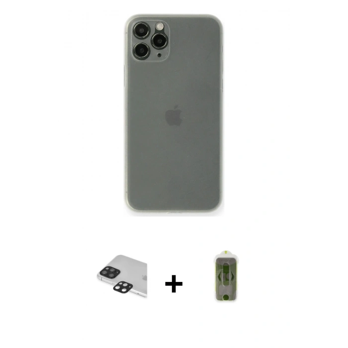 MARSİLYAN™- iPhone 11 Pro Max Kılıf Yadigar Yansıma Serisi - Siyah Joko Magic 5D Hayalet Cam + Siyah Pers Alüminyum Kamera Lens