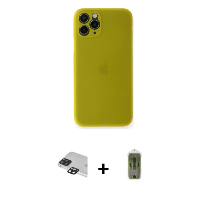 MARSİLYAN™- iPhone 11 Pro Max Kılıf Yadigar Yansıma Serisi - Siyah Joko Magic 5D Hayalet Cam + Siyah Pers Alüminyum Kamera Lens