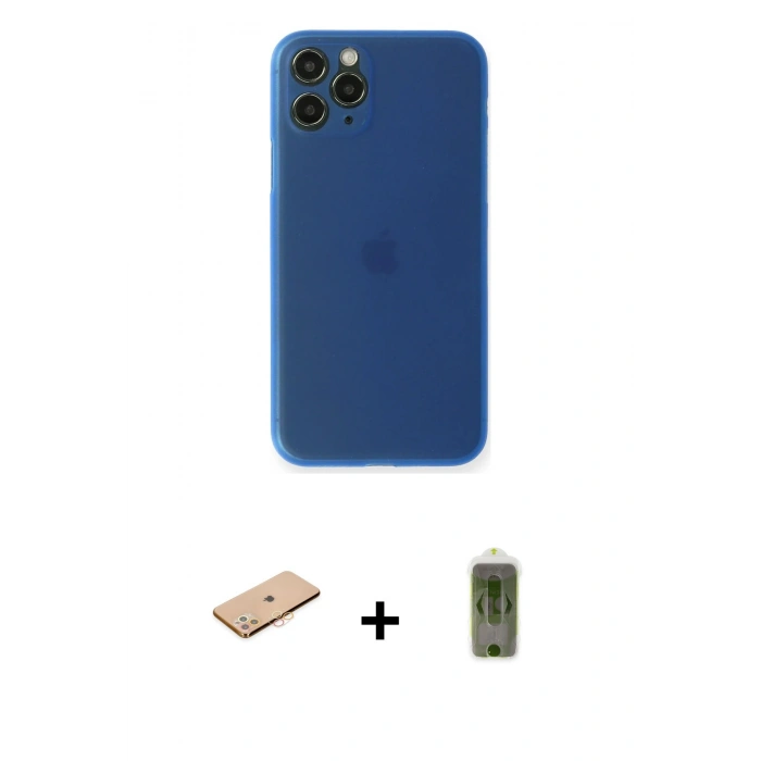 MARSİLYAN™- iPhone 11 Pro Max Kılıf Yadigar Yansıma Serisi - Siyah Joko Magic 5D Hayalet Cam + Renkli Kamera Lens Koruma Cam - TU