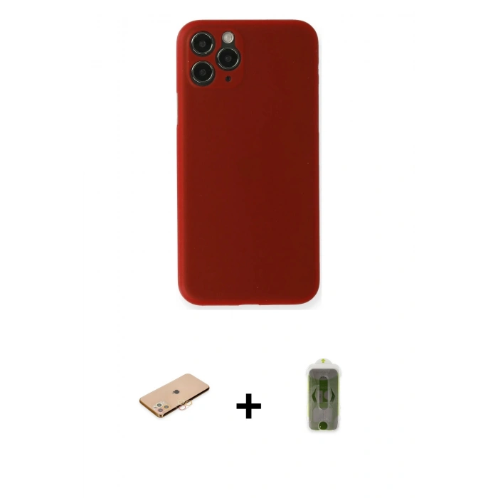 MARSİLYAN™- iPhone 11 Pro Max Kılıf Yadigar Yansıma Serisi - Siyah Joko Magic 5D Hayalet Cam + Renkli Kamera Lens Koruma Cam - TU