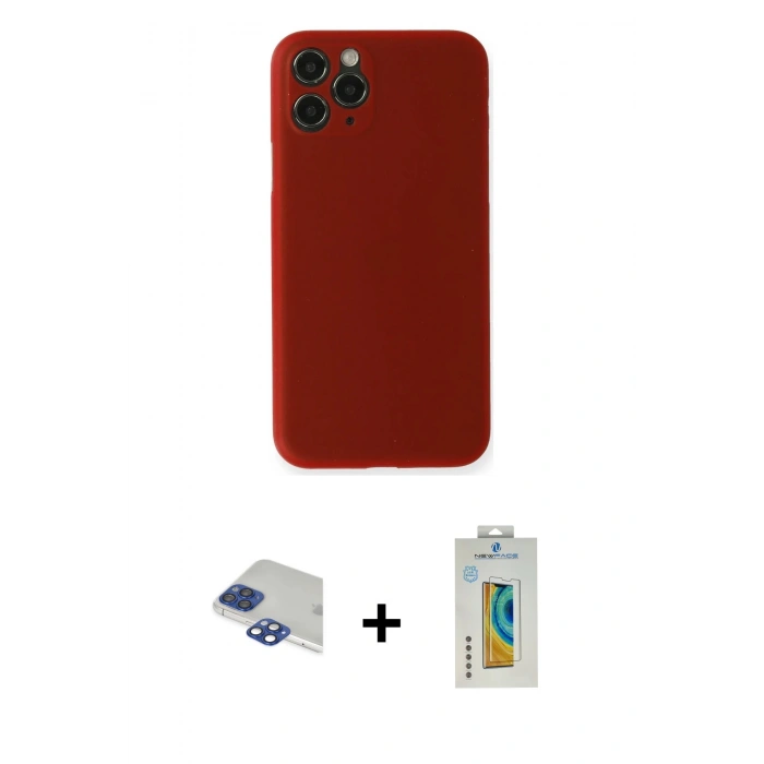 MARSİLYAN™- iPhone 11 Pro Max Kılıf Yadigar Yansıma Serisi - Siyah Polymer Nano Ekran Koruyucu + Pers Alüminyum Kamera Lens - LT
