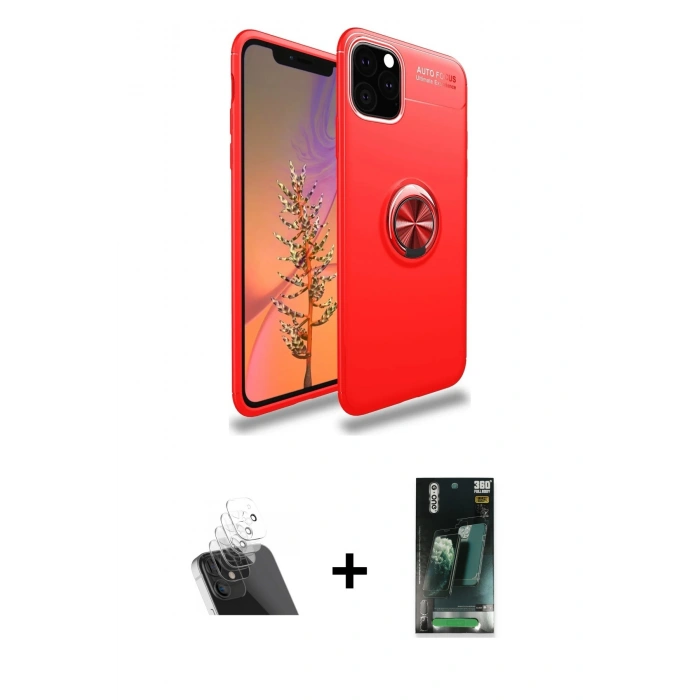 MARSİLYAN™- iPhone 11 Pro Max Kılıf Yankı Form Prime - Şeffaf 360 Full Body Arka Koruyucu + Kamera Lens Koruma Cam - SF