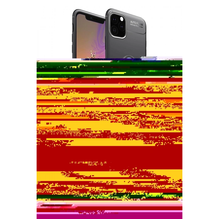 MARSİLYAN™- iPhone 11 Pro Max Kılıf Yankı Form Prime - Siyah 3D Antistatik Hayalet Cam Ekran Koruyucu + Pers Alüminyum Kamera Lens - SH