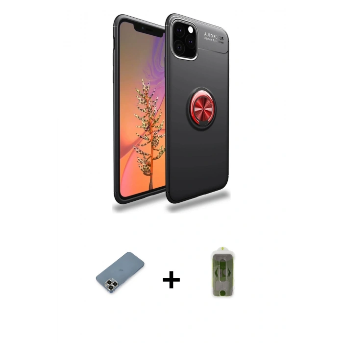 MARSİLYAN™- iPhone 11 Pro Max Kılıf Yankı Form Prime - Siyah Joko Magic 5D Hayalet Cam + Metal Kamera Lens Koruma Cam - GD