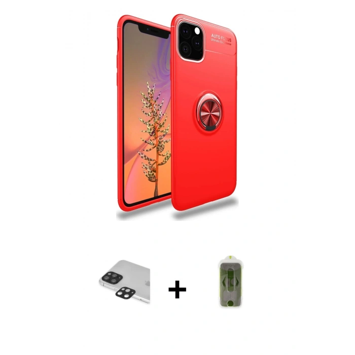 MARSİLYAN™- iPhone 11 Pro Max Kılıf Yankı Form Prime - Siyah Joko Magic 5D Hayalet Cam + Pers Alüminyum Kamera Lens - SH