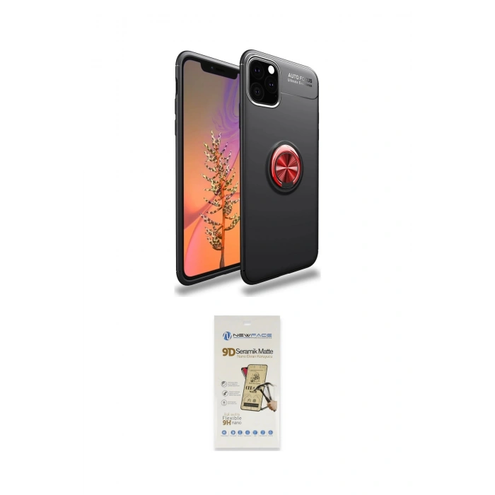 MARSİLYAN™- iPhone 11 Pro Max Kılıf Yankı Form Prime - Siyah Mat Seramik Nano Ekran Koruyucu