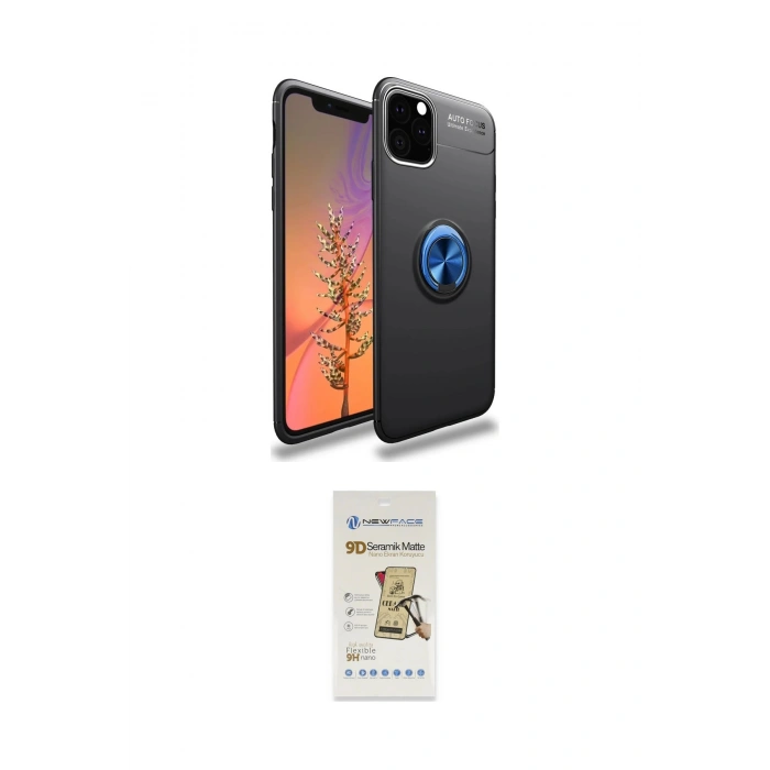 MARSİLYAN™- iPhone 11 Pro Max Kılıf Yankı Form Prime - Siyah Mat Seramik Nano Ekran Koruyucu