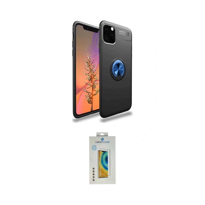 MARSİLYAN™- iPhone 11 Pro Max Kılıf Yankı Form Prime - Siyah Polymer Nano Ekran Koruyucu