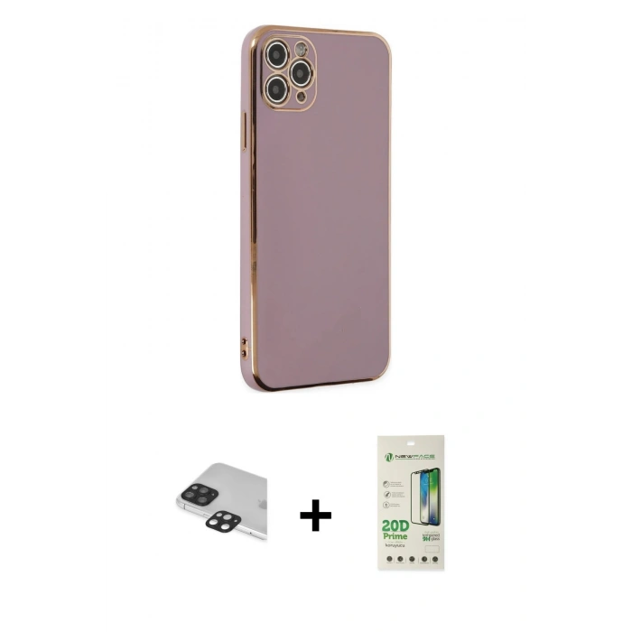 MARSİLYAN™- iPhone 11 Pro Max Kılıf Yankı Serisi - Siyah 20D Premium Cam Ekran Koruyucu + Pers Alüminyum Kamera Lens - SH
