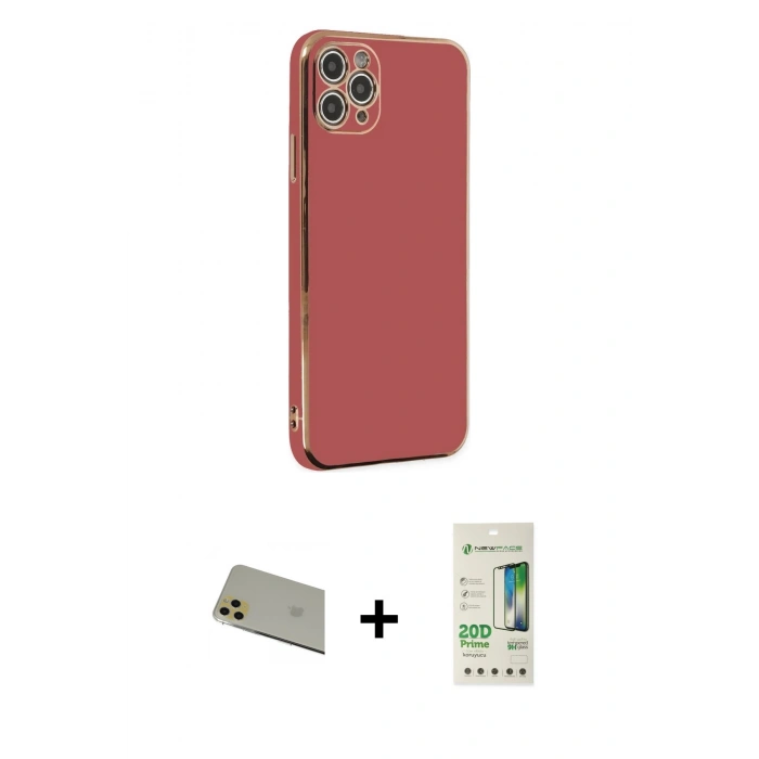 MARSİLYAN™- iPhone 11 Pro Max Kılıf Yankı Serisi - Siyah 20D Premium Cam Ekran Koruyucu + Rainbow Kamera Lens Koruma Cam - GD