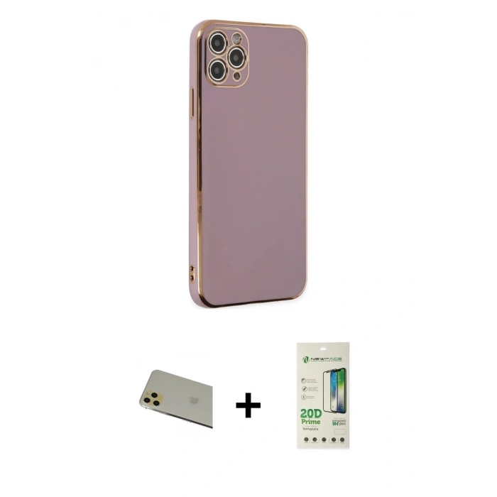 MARSİLYAN™- iPhone 11 Pro Max Kılıf Yankı Serisi - Siyah 20D Premium Cam Ekran Koruyucu + Rainbow Kamera Lens Koruma Cam - GD