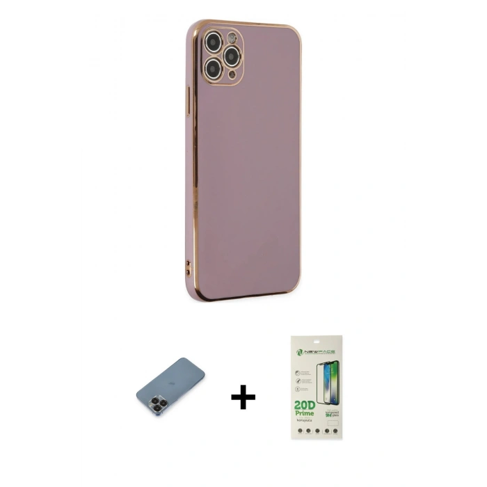 MARSİLYAN™- iPhone 11 Pro Max Kılıf Yankı Serisi - Siyah 20D Premium Cam Ekran Koruyucu + Metal Kamera Lens Koruma Cam - SH