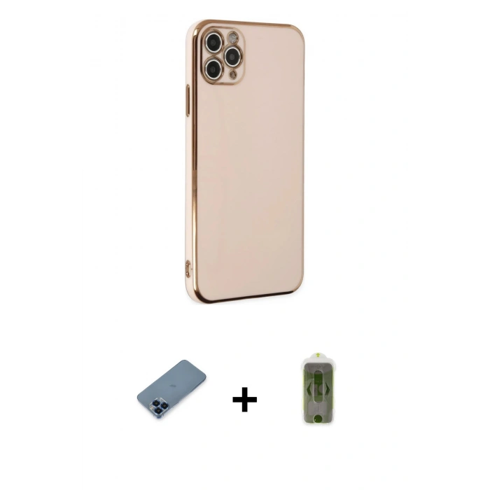 MARSİLYAN™- iPhone 11 Pro Max Kılıf Yankı Serisi - Siyah Joko Magic 5D Hayalet Cam + Metal Kamera Lens Koruma Cam - MI