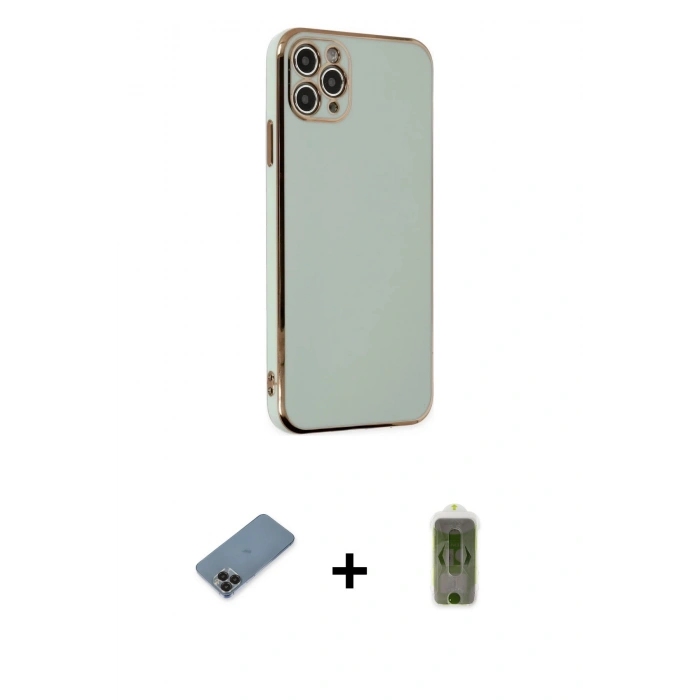 MARSİLYAN™- iPhone 11 Pro Max Kılıf Yankı Serisi - Siyah Joko Magic 5D Hayalet Cam + Metal Kamera Lens Koruma Cam - SH
