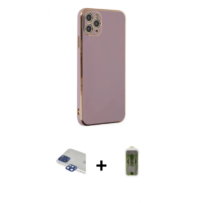 MARSİLYAN™- iPhone 11 Pro Max Kılıf Yankı Serisi - Siyah Joko Magic 5D Hayalet Cam + Pers Alüminyum Kamera Lens - LT