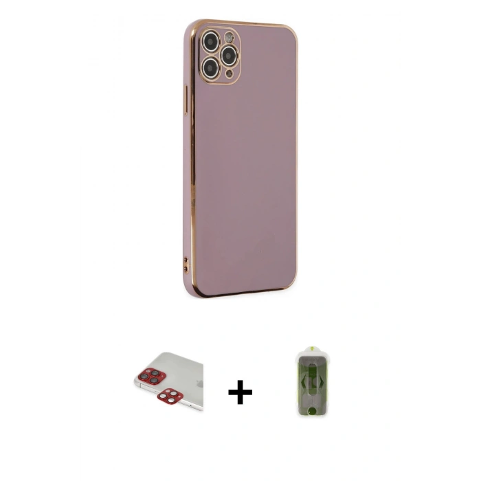 MARSİLYAN™- iPhone 11 Pro Max Kılıf Yankı Serisi - Siyah Joko Magic 5D Hayalet Cam + Pers Alüminyum Kamera Lens - KI
