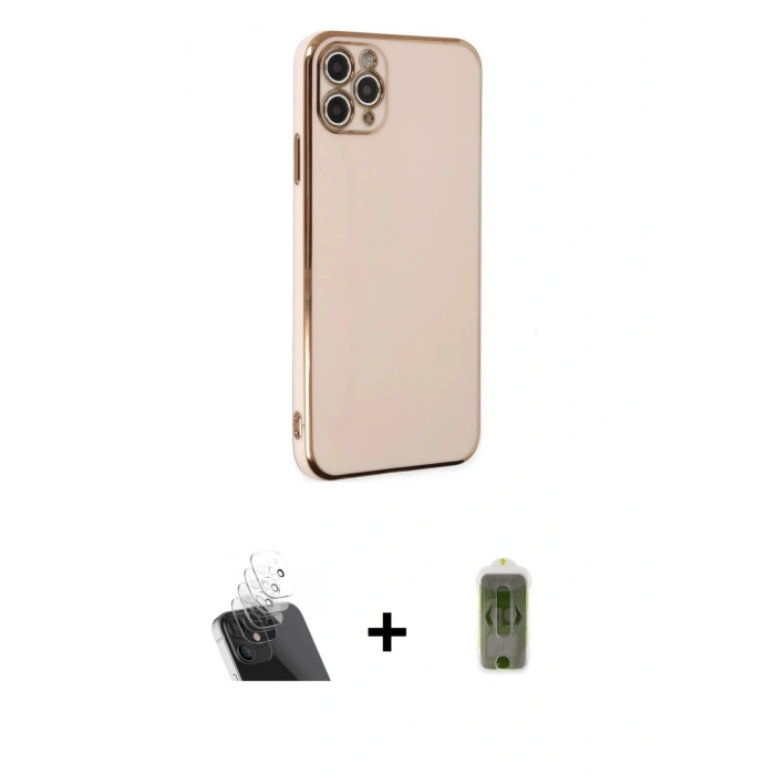 MARSİLYAN™- iPhone 11 Pro Max Kılıf Yankı Serisi - Siyah Joko Magic 5D Hayalet Cam + Kamera Lens Koruma Cam - SF