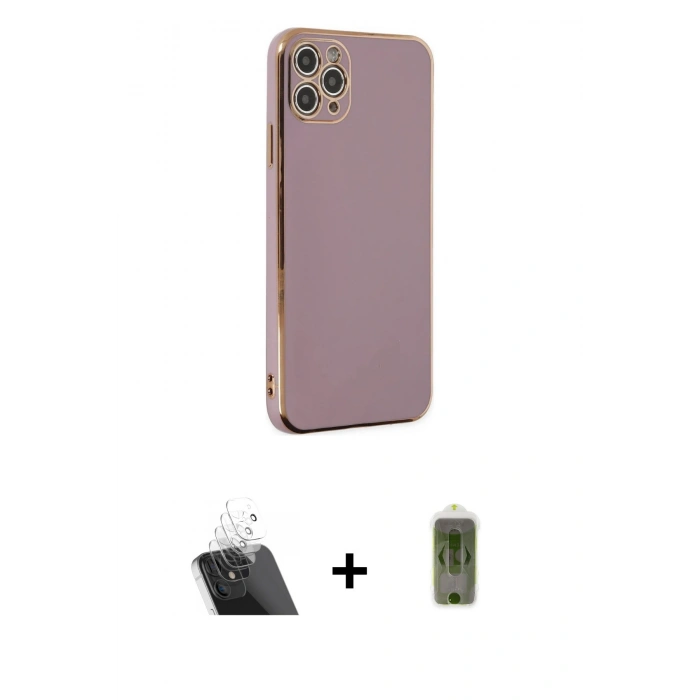 MARSİLYAN™- iPhone 11 Pro Max Kılıf Yankı Serisi - Siyah Joko Magic 5D Hayalet Cam + Kamera Lens Koruma Cam - SF