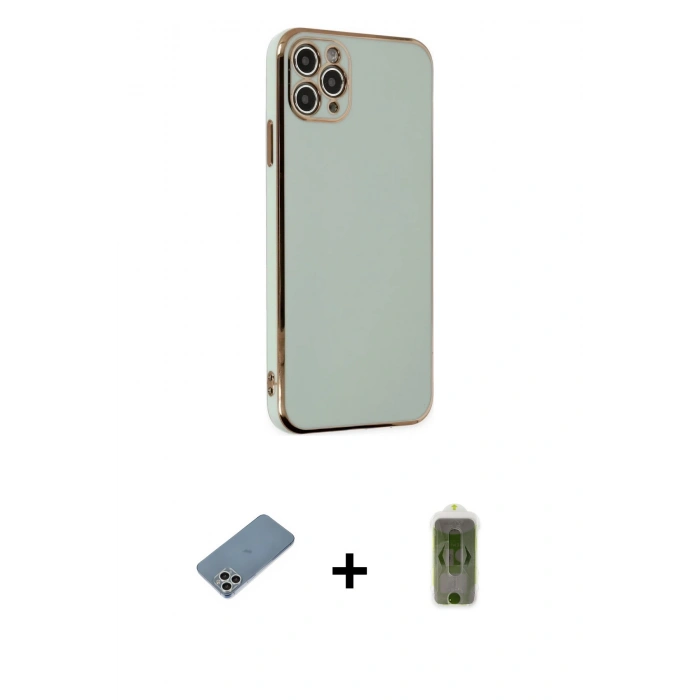 MARSİLYAN™- iPhone 11 Pro Max Kılıf Yankı Serisi - Siyah Joko Magic 5D Hayalet Cam + Shine Kamera Lens Koruma Cam - GS