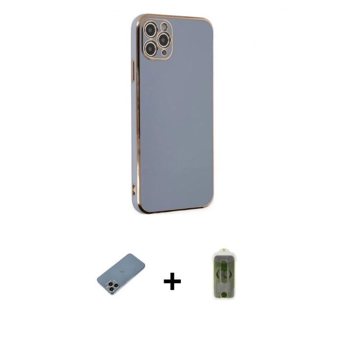 MARSİLYAN™- iPhone 11 Pro Max Kılıf Yankı Serisi - Siyah Joko Magic 5D Hayalet Cam + Shine Kamera Lens Koruma Cam - GI