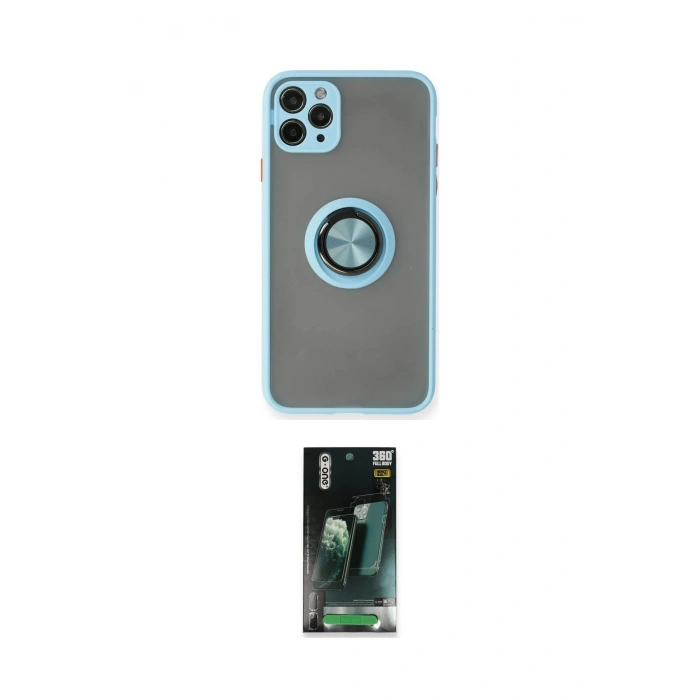MARSİLYAN™- iPhone 11 Pro Max Kılıf Yörünge Çizgi - Şeffaf 360 Full Body Arka Koruyucu