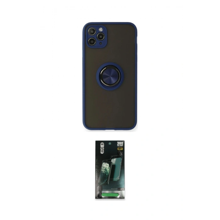 MARSİLYAN™- iPhone 11 Pro Max Kılıf Yörünge Çizgi - Şeffaf 360 Full Body Arka Koruyucu