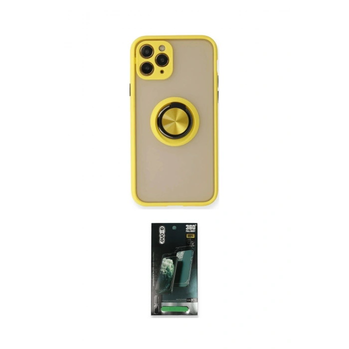 MARSİLYAN™- iPhone 11 Pro Max Kılıf Yörünge Çizgi - Şeffaf 360 Full Body Arka Koruyucu