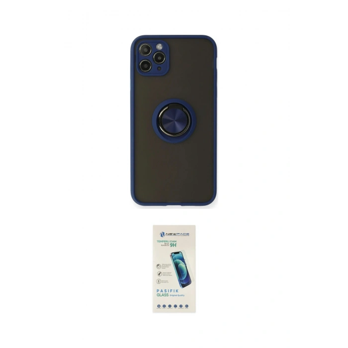 MARSİLYAN™- iPhone 11 Pro Max Kılıf Yörünge Çizgi - Şeffaf Pasifik Cam Ekran Koruyucu