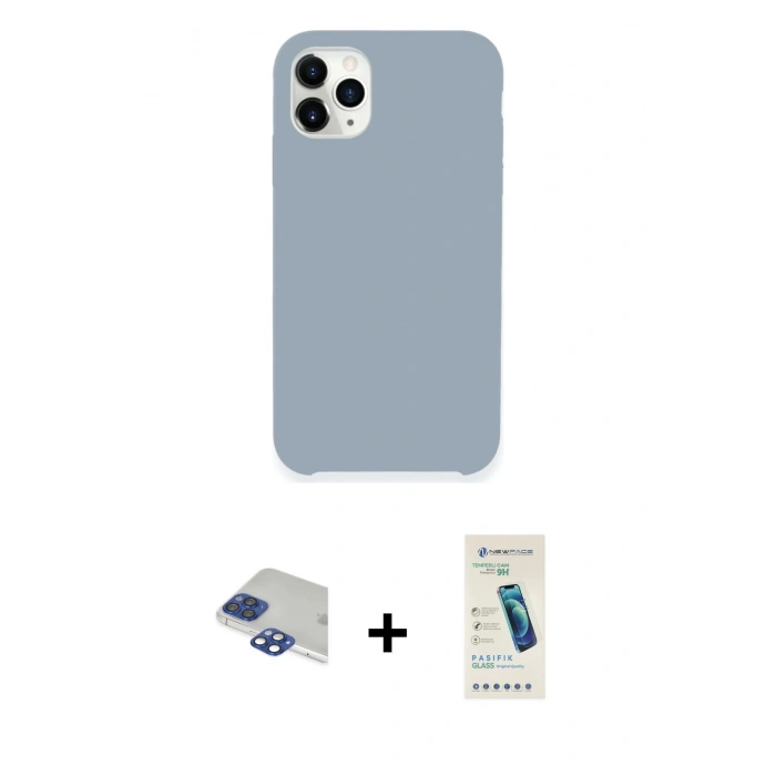 MARSİLYAN™- iPhone 11 Pro Max Kılıf Zirve Modern Özel Seri - Şeffaf Pasifik Cam Ekran Koruyucu + Pers Alüminyum Kamera Lens - LT