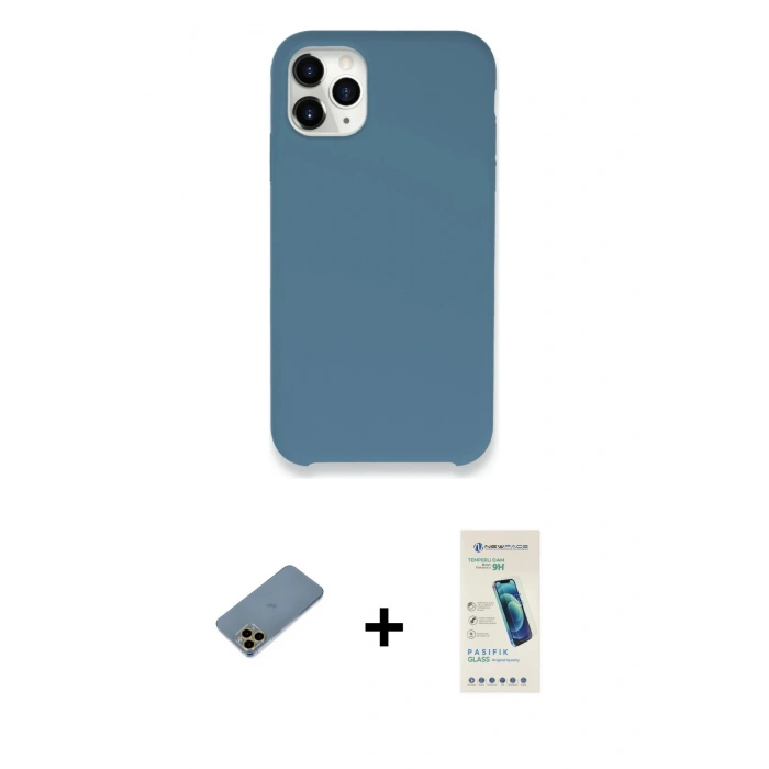 MARSİLYAN™- iPhone 11 Pro Max Kılıf Zirve Modern Özel Seri - Şeffaf Pasifik Cam Ekran Koruyucu + Shine Kamera Lens Koruma Cam - GD