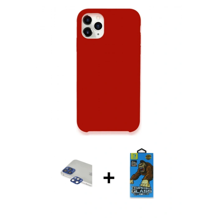 MARSİLYAN™- iPhone 11 Pro Max Kılıf Zirve Modern Özel Seri - Siyah 18D Cam Ekran Koruyucu + Pers Alüminyum Kamera Lens - LT