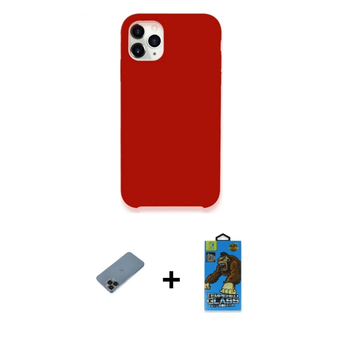 MARSİLYAN™- iPhone 11 Pro Max Kılıf Zirve Modern Özel Seri - Siyah 18D Cam Ekran Koruyucu + Shine Kamera Lens Koruma Cam - SH