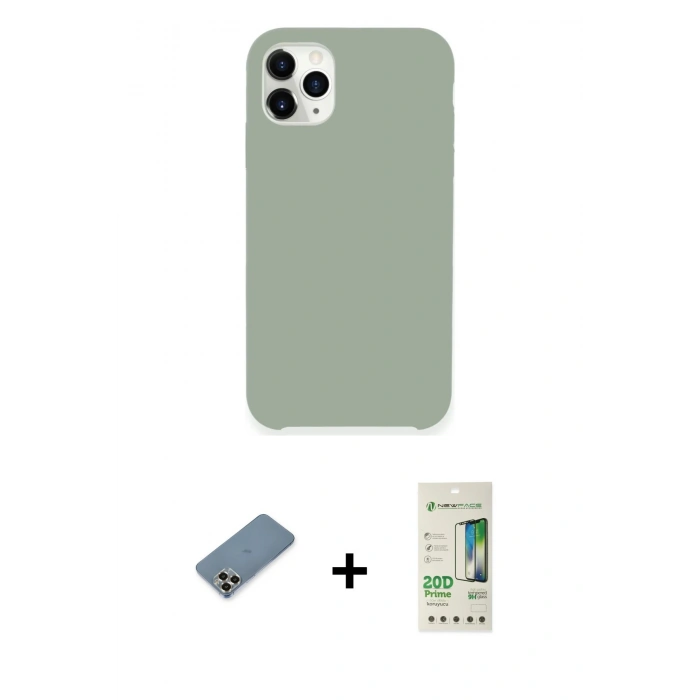 MARSİLYAN™- iPhone 11 Pro Max Kılıf Zirve Modern Özel Seri - Siyah 20D Premium Cam Ekran Koruyucu + Metal Kamera Lens Koruma Cam - GD