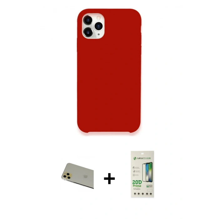 MARSİLYAN™- iPhone 11 Pro Max Kılıf Zirve Modern Özel Seri - Siyah 20D Premium Cam Ekran Koruyucu + Gold Rainbow Kamera Lens Koruma Cam
