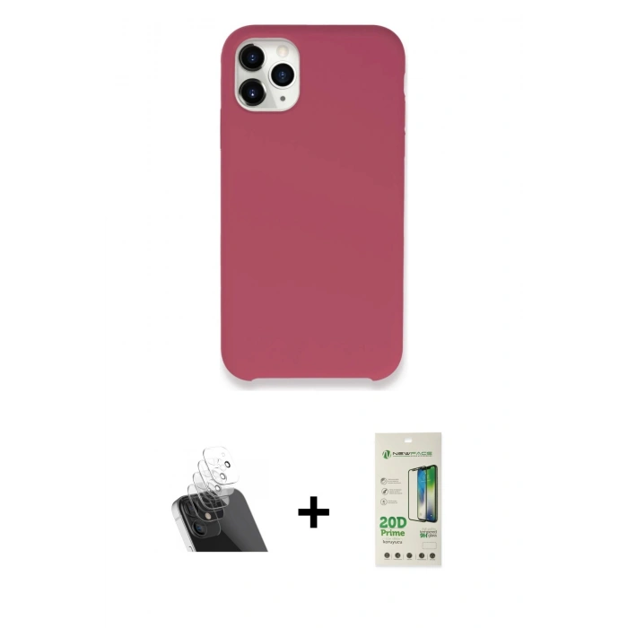MARSİLYAN™- iPhone 11 Pro Max Kılıf Zirve Modern Özel Seri - Siyah 20D Premium Cam Ekran Koruyucu + Kamera Lens Koruma Cam - SF