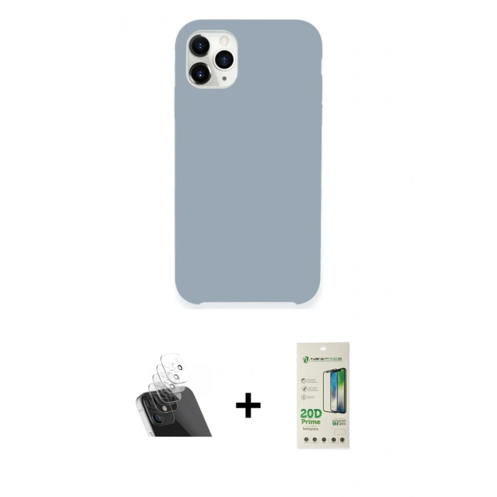 MARSİLYAN™- iPhone 11 Pro Max Kılıf Zirve Modern Özel Seri - Siyah 20D Premium Cam Ekran Koruyucu + Kamera Lens Koruma Cam - SF