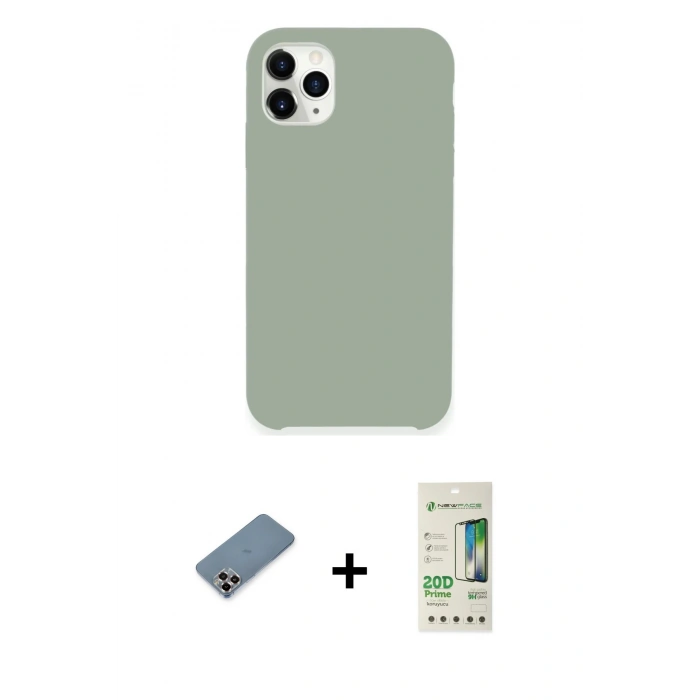MARSİLYAN™- iPhone 11 Pro Max Kılıf Zirve Modern Özel Seri - Siyah 20D Premium Cam Ekran Koruyucu + Metal Kamera Lens Koruma Cam - MR