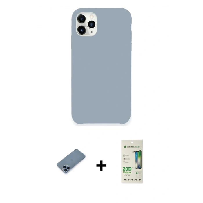 MARSİLYAN™- iPhone 11 Pro Max Kılıf Zirve Modern Özel Seri - Siyah 20D Premium Cam Ekran Koruyucu + Metal Kamera Lens Koruma Cam - MI