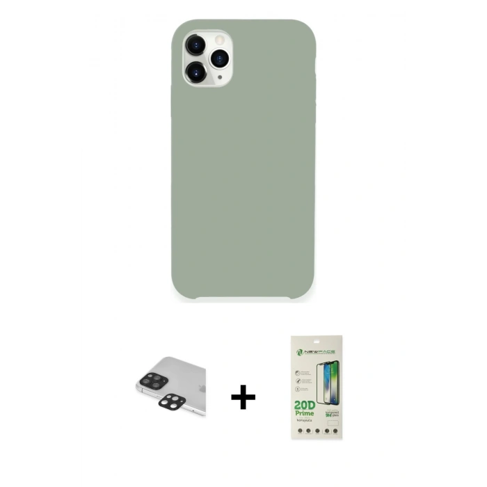 MARSİLYAN™- iPhone 11 Pro Max Kılıf Zirve Modern Özel Seri - Siyah 20D Premium Cam Ekran Koruyucu + Pers Alüminyum Kamera Lens - SH