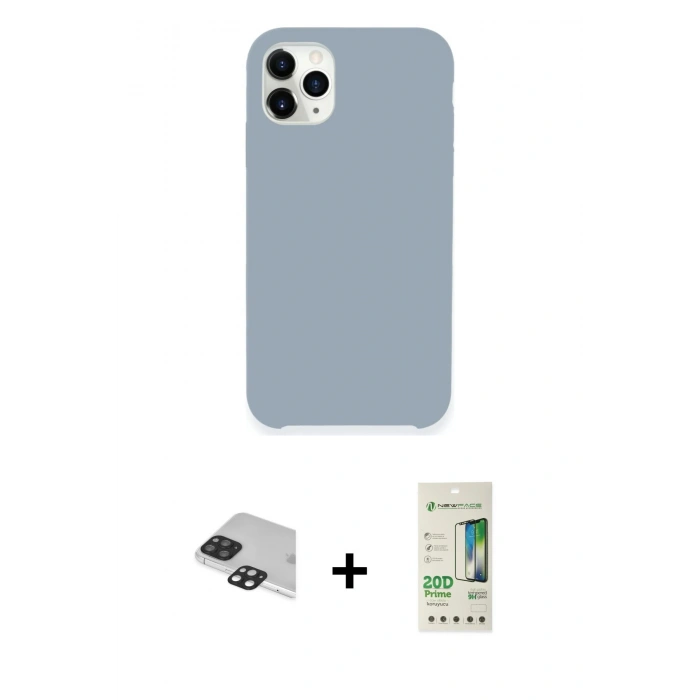 MARSİLYAN™- iPhone 11 Pro Max Kılıf Zirve Modern Özel Seri - Siyah 20D Premium Cam Ekran Koruyucu + Pers Alüminyum Kamera Lens - SH