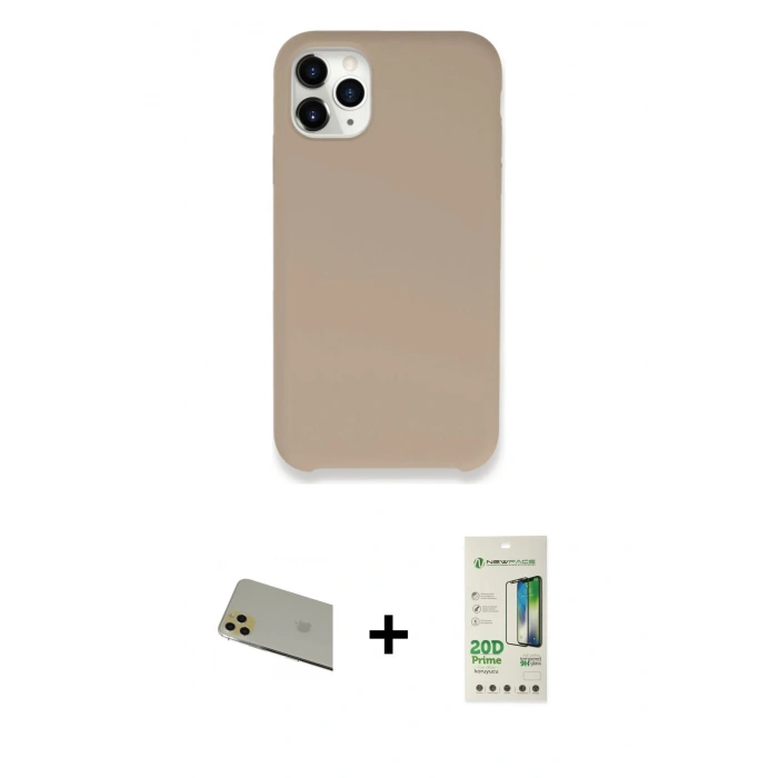 MARSİLYAN™- iPhone 11 Pro Max Kılıf Zirve Modern Özel Seri - Siyah 20D Premium Cam Ekran Koruyucu + Rainbow Kamera Lens Koruma Cam - GD