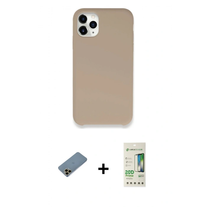 MARSİLYAN™- iPhone 11 Pro Max Kılıf Zirve Modern Özel Seri - Siyah 20D Premium Cam Ekran Koruyucu + Shine Kamera Lens Koruma Cam - GD