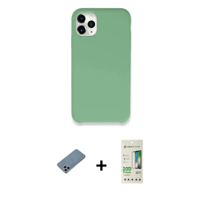 MARSİLYAN™- iPhone 11 Pro Max Kılıf Zirve Modern Özel Seri - Siyah 20D Premium Cam Ekran Koruyucu + Shine Kamera Lens Koruma Cam - SABE